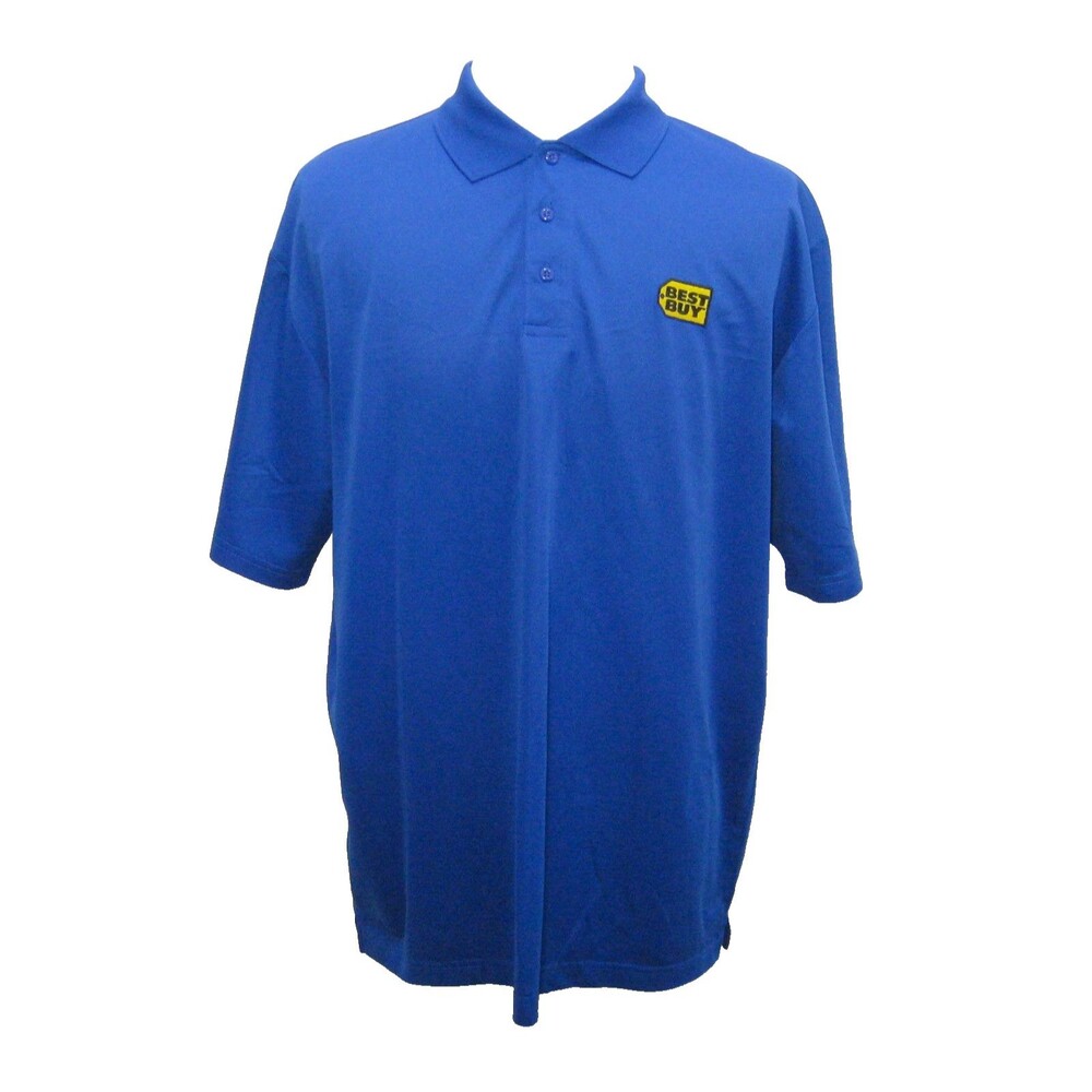 Best Buy Employee Shirt Mens Size 2XL Blue Polo Logo Top Work Uniform Tech